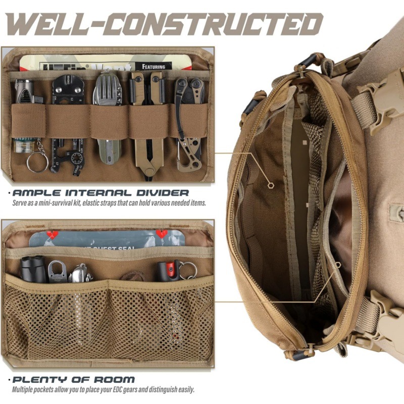 حزام سترة صيد التكتيكية حقيبة  - مراجعة Edc Carry Backpack وسعره