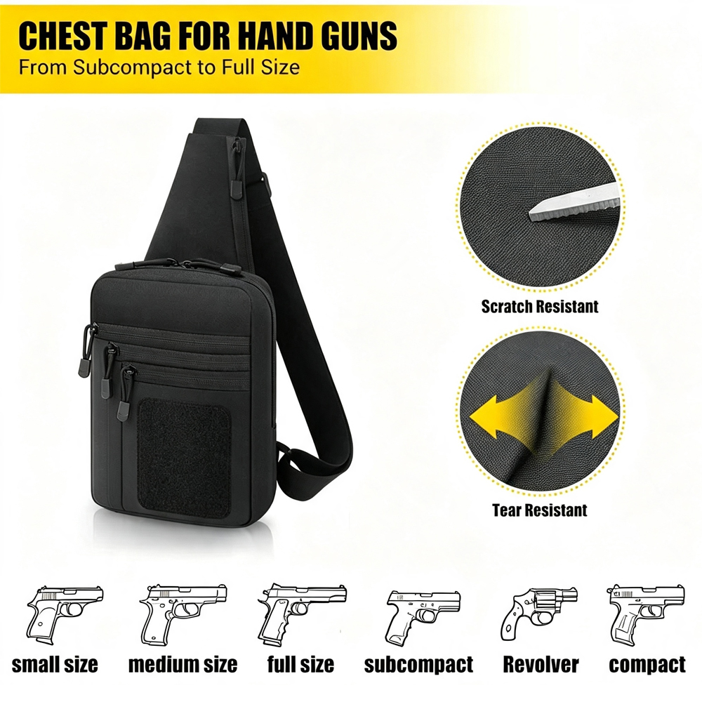 حقيبة صدرية مخفية لحمل المسدس، - مراجعة Edc Carry Bag For Pistol وسعره